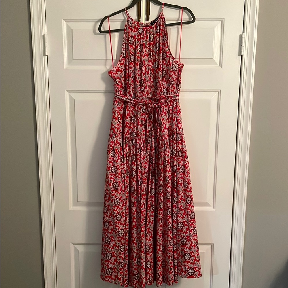 J. Crew Red Floral Tiered Sundress